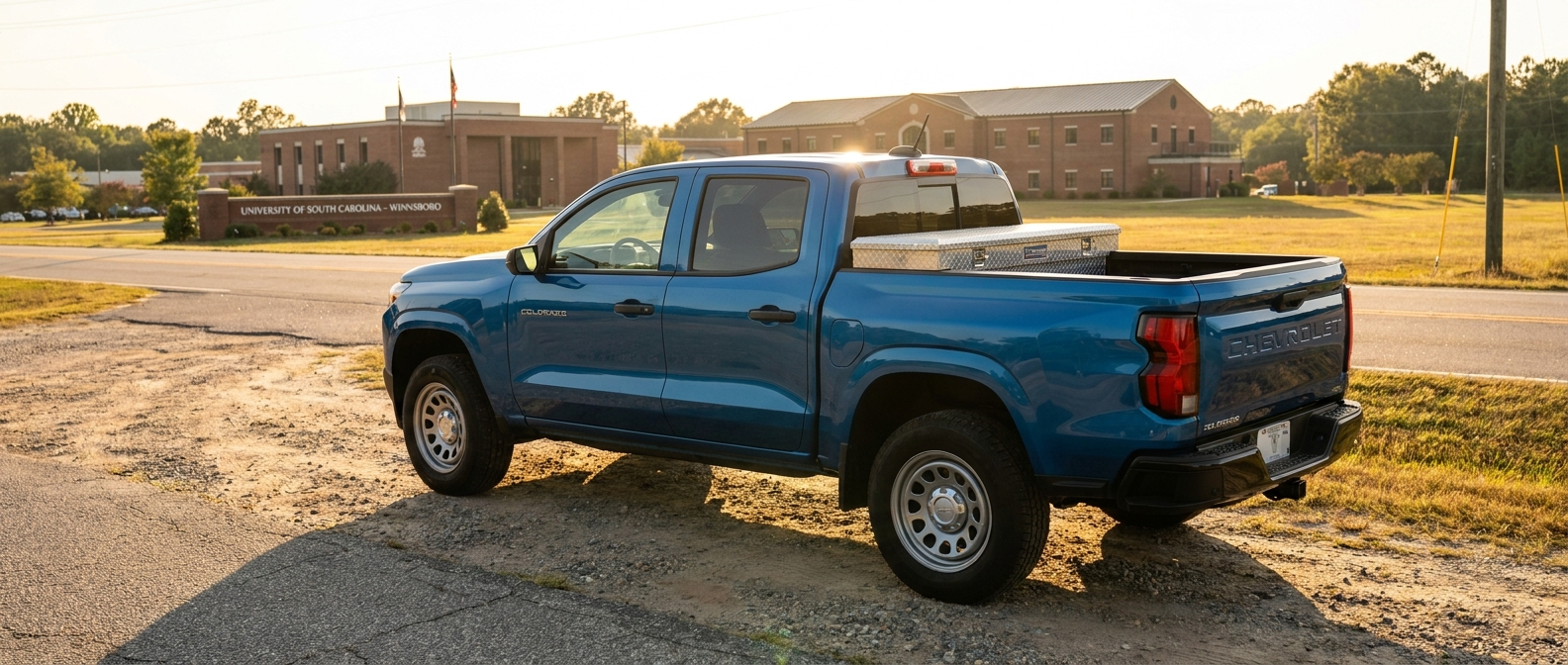 2026 Chevrolet Colorado Work Truck on US 321 in Winnsboro SC near Midlands Technical College Fairfield Campus