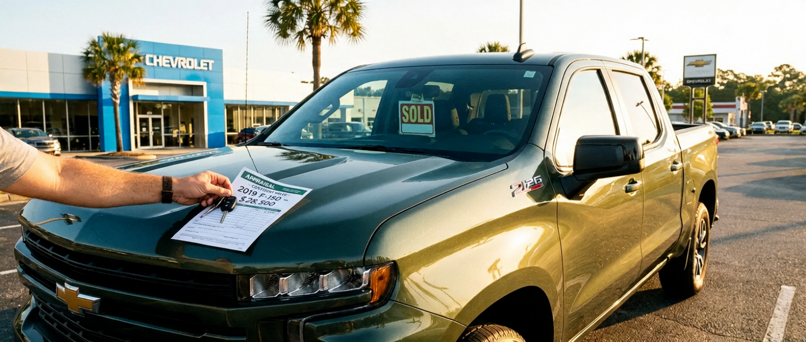 2026 Chevrolet Silverado 1500 at a Winnsboro SC dealership during August trade-in season