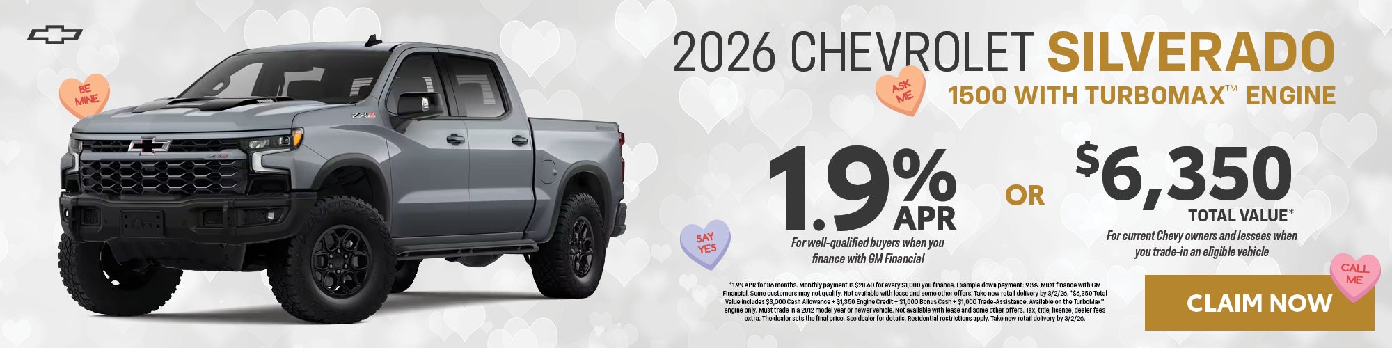 2026 Silverado 1500 with TurboMax™ engine